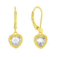 1 x Brand New JO WISDOM Women s Hanging Earrings Heart Silver 925 with 3A Zirconia with Yellow Gold Plated,Dangle Earrings Jewelry,Jewelry for Women - RRP €52.75