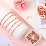 1 x RAW Customer Returns 3240pcs rose gold beads for bracelets, 4mm metal beads, square round crystal rhinestone spacer beads, beads for threading adults for jewelry making, DIY necklace - RRP €14.99