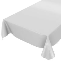 1 x RAW Customer Returns Oilcloth tablecloth oilcloth washable tablecloth plain gloss one color light gray cut edge 200 x 140cm - RRP €18.1