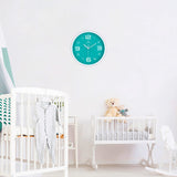 1 x RAW Customer Returns Lafocuse 3D Large Numbers Turquoise Green Wall Clock Silent, Modern Wall Clock Easy to Read, No Ticking Noises, Children s Decoration for Living Room, Bedroom, Kitchen, 30 cm - RRP €21.8