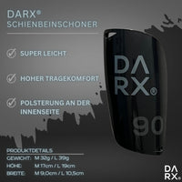 1 x RAW Customer Returns DARX - Innovative shin guard set - Lightweight shin guards I Special guard holder - Perfect hold without tape or Velcro for children - teenagers - adults - L Grey - RRP €17.5