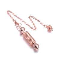 3 x Brand New CrystalTears pendulum esoteric spiral point pendant with chain rose gold pendulum made of copper spiritual radiesthesia dowsing rod for divination reiki healing meditation - RRP €75.6