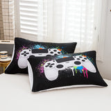 1 x RAW Customer Returns Tbrand Gamepad Bedding Set for Boys and Girls 135 x 200cm White Video Game and Gamepad Bedding Set - RRP €28.99