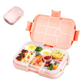 1 x RAW Customer Returns Children s lunch box with compartments, Bento box lunch box with 6 compartments and 1 silicone seal to keep food fresh, children s lunch box with compartments for microwaves and dishwashers, for picnics pink  - RRP €13.93