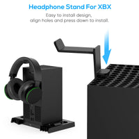 1 x RAW Customer Returns FYOUNG Fan Stand for Xbox Series X with Headset Holder Accessory Set, Series X Fan Cooling System with Controller Charger and Headset Holder - RRP €47.39