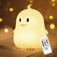 1 x RAW Customer Returns Nice Dream Penguin Night Light for Children, 9 Color Silicone Baby Night Light with Remote Control, USB Rechargeable Children s Night Light Kawaii Nursery Decoration Girls Boys Gifts 6.1 x 4.8 x 4.8 inches  - RRP €21.16