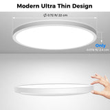 3 x RAW Customer Returns Peasur Ceiling Lamp LED 19W, 1800LM 5000K Ceiling Light IP44 Waterproof Flat Round Ceiling Lighting for Bathroom, Hallway, Kitchen, Bathroom, Bedroom, Living Room, Basement, Diameter 22CM, Neutral White - RRP €50.97