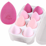 1 x RAW Customer Returns Makeup Sponges, 8 Pack Foundation Various Shapes High Quality Fine Sponge Wet and Dry Latex Free Suitable for Foundation, Blush, BB Cream, Sunscreen Pink Clear Box  - RRP €10.07