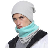 2 x Brand New WTACTFUL Winter Slouchy Beanie Hat and Double Layer Thermal Neck Warmer Scarf Set Warm Face Mask for Men Women Skiing Snowboarding Gray Gray 01 Set - RRP €55.2