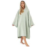 1 x RAW Customer Returns Brentfords Towel Poncho Adult Hooded Large Swimming Surfing Beach Absorbent Microfiber Wrap Towel for Men Boys Quick Dry Bathrobe Sage Green - RRP €23.18