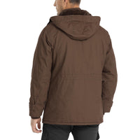 1 x Brand New CHEXPEL Men s Thick Winter Jackets with Hood Fleece Lining Cotton Military Jackets Work Jackets with Cargo Pockets, Brown-02, Large - RRP €73.16