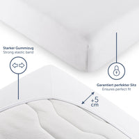 1 x RAW Customer Returns Blumtal Premium fitted sheet 120x200cm jersey - Oeko-TEX certified fitted sheet 120x200cm 100 cotton - fitted sheet 120x200 for mattresses up to 25 cm - 120x200 fitted sheet - white - RRP €19.15