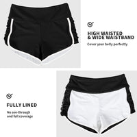 1 x RAW Customer Returns Charmo Swim Shorts Women High Waist Swim Trunks Tummy Control Board Shorts Quick Drying Bikini Shorts UPF50 Swim Shorts with Liner - RRP €23.98