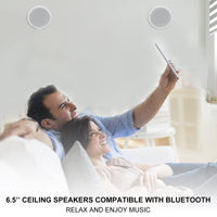 1 x RAW Customer Returns Herdio 6.5 Inch 600 Watt 2-Way Ceiling Speaker Package, Home Theater System, Living Room, Office, Bluetooth Compatible 4 Speakers  - RRP €231.92