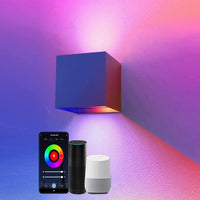 1 x RAW Customer Returns SNADER Smart WiFi LED wall lamp indoor outdoor, 6W RGB color changing, controllable via app voice control, adjustable beam angle wall light, perfect for indoor and outdoor areas, living room, stairs, garden - RRP €36.99