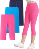 1 x RAW Customer Returns Adorel Leggings 3 4 Shorts Summer Sports Pants Girls Pack of 3 Lake Blue Red Navy Blue 10-11 years Manufacturer Size 150  - RRP €18.39