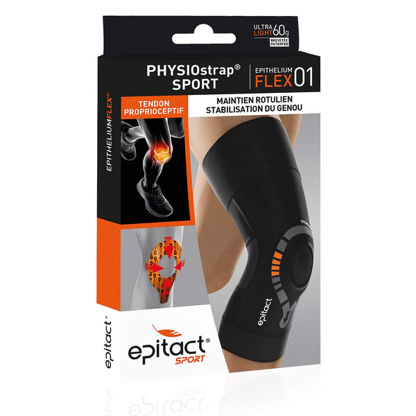 1 x RAW Customer Returns Epitact PHYSIOstrap Sports Knee Support Patellar Syndrome, Tendinitis, Osteoarthritis Relieves and Secures the Knee Fine, Light Freedom of movement Optimal hold French Innovation M  - RRP €65.25