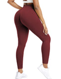 1 x RAW Customer Returns ZAAYO Scrunch Butt Sports Leggings Women s Gym Booty Fitness Opaque Long Sports Pants Tights Wine X-Small - RRP €23.59