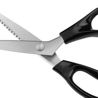 1 x RAW Customer Returns KUONIIY Fabric Scissors, Pinking Scissors for Right-Handed People, 23 cm Tailor s Scissors for Leather Fabric Cardboard Black  - RRP €11.5