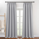 1 x RAW Customer Returns PONY DANCE Curtain Opaque Ruffle Tape Extra Long Curtains and Drapes Heat-Insulating Set of 2 H 260 x W 140 cm Blackout Curtains Grey Curtains Living Room Modern, Silver Grey - RRP €46.95