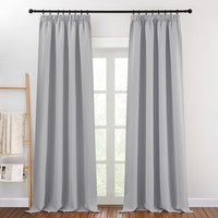 1 x RAW Customer Returns PONY DANCE Curtain Opaque Ruffle Tape Extra Long Curtains and Drapes Heat-Insulating Set of 2 H 260 x W 140 cm Blackout Curtains Grey Curtains Living Room Modern, Silver Grey - RRP €42.92