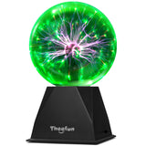 1 x RAW Customer Returns Theefun Plasma Ball, 15cm Magic Luminous Ball, Plasma Ball Ligh, Electrostatic Ball Touch Sensitive Lightning Ball, Flashing Physics Flash Light Plasma Lamp Sphere Light Effects Green  - RRP €31.81