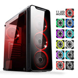 1 x RAW Customer Returns EMPIRE GAMING Warmachine - Gaming PC Case - Mid-Tower ATX - 4 Silent Fans - LED RGB Dual Ring Backlight with 11 Modes - Tempered Glass Front and Side - RRP €69.1