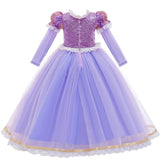 1 x RAW Customer Returns Girls Rapunzel Princess Costume Kids Grimms Carnival Tangled Fairy Tale Party Dress Halloween Festival Birthday Photo Shoot Magic Carnival Costume Party Dress Light Purple Long Sleeves 3-4 Years - RRP €36.86