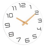 1 x RAW Customer Returns Foxtop Modern Wooden Wall Clock Without Ticking Noises Large Clock for Living Room Bedroom Kitchen Office White, 30cm  - RRP €20.38