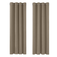 1 x RAW Customer Returns Deconovo opaque curtains, cold protection curtain, opaque blackout curtain, 220 x 140 cm height x width , taupe, set of 2 - RRP €43.31