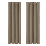 1 x RAW Customer Returns Deconovo opaque curtains, cold protection curtain, opaque blackout curtain, 220 x 140 cm height x width , taupe, set of 2 - RRP €43.31