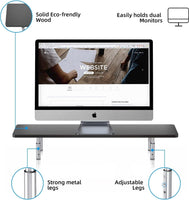 1 x RAW Customer Returns suptek monitor stand wood, monitor riser desk for laptop, computer, notebook, PC, 800x230mm screen riser, height-adjustable monitor stand, monitor riser max. 30 kg, MST016L - RRP €35.99