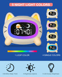 1 x RAW Customer Returns Uplayteck Alarm Clock Children, Cat Sleep Trainer Children s Alarm Clock Digital with Sound Machine, Colorful Light, Snooze and Timer Function, Light Alarm Clock Wake Up Light for Girls, Boys, Teenagers - RRP €29.99