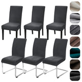 1 x RAW Customer Returns Alishomtll Stretch Velvet Chair Covers Set of 4 6 Velvet Velour Chair Cover Swing Chair Elastic Covers Washable Chair Protector for Kitchen Restaurant Hotel Banquet Wedding Dark Grey, Pack of 6  - RRP €44.99