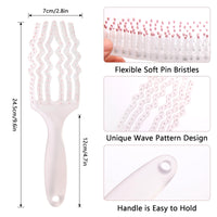 5 x Brand New Hairbrush Without Pulling Detangling Brush Skeleton Brush Detangler Anti Pulling Brush for Curls Straight Thick Long Dry Wet Hair of Women Children Transparent White - RRP €35.2