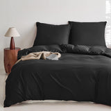 1 x RAW Customer Returns MR HM bed linen 200x220 3-piece black - microfiber duvet cover 200x220 cm set with 2 pillowcases 80x80 cm - comfortable and soft duvet cover for all seasons with zipper - RRP €28.99