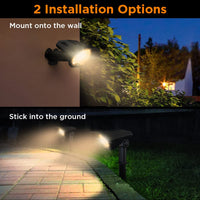 1 x RAW Customer Returns Ainostone solar lamps 3-in-1 solar lights warm white solar spotlight with ground spike LED garden spotlight IP65 winterproof with 3 brightness levels Dusk to Dawn 3 meter cable for garden outdoor tree driveway path - RRP €30.24