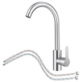 1 x RAW Customer Returns Kitchen faucet, mixer tap for kitchen sink with hoses, 360 rotatable single-lever kitchen faucet, high-pressure kitchen faucet with G3 8 connections - RRP €19.67