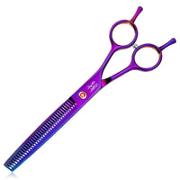 1 x RAW Customer Returns JASON 7.5 Thinning Scissors for Dogs - Professional Thinning Scissors Dog Scissors with 36 Teeth Japanese Stainless Steel Grooming Scissors for Dogs Cats, Purple - RRP €23.66