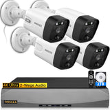 1 x RAW Customer Returns  Outdoor surveillance camera set 8CH HD NVR with 4 outdoor 4K 8MP security camera system with 2TB hard drive, 2-way audio, motion alarm, PoE IP surveillance camera outdoor, 24 7 video surveillance - RRP €299.99