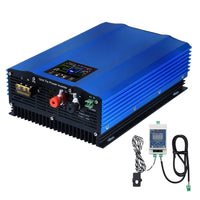 1 x RAW Customer Returns PMSUN 1200W grid tied inverter power limiter LCD DC55-90V solar input AC230V pure sine wave output - RRP €248.05