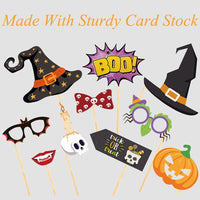 2 x Brand New YGCHEN Photo Props Halloween Photo Booth Props Funny Photo Props Pumpkin Skeleton Witch Selfie Props Halloween Photo Box Props DIY Photo Booth Props Set 20 Pieces - RRP €25.58