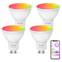 1 x RAW Customer Returns DiCUNO GU10 Smart LED dimmable 5W, Alexa light bulb MR16, replacement for 50W halogen spotlights, 320LM, WLAN lamps compatible with Alexa, Google Home, warm white, daylight white, 16 million colors, pack of 4 - RRP €32.26