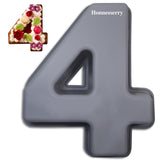 1 x RAW Customer Returns Honnesserry Large Cake Mold Numbers, Baking Mold Number 4, Non-Stick Silicone Baking Mold Numbers, Silicone Numbers Large Birthday Wedding Anniversary Birthday Cake - RRP €12.99