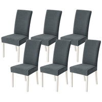 7 x Brand New MIULEE Chair Covers with Backrest 6 Pieces Stretch Living Room Chairs 4 Pieces Washable Stretch Seat Cover Office Chair Cover Suitable for Kitchen Removable and Universal White - RRP €159.6