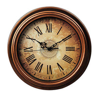 1 x RAW Customer Returns Topkey 12 Wall Clock Without Ticking Sounds Vintage Wall Clocks For Living Room, Kitchen, Bedroom, Home - Brown - RRP €21.99