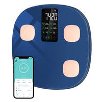 1 x RAW Customer Returns Body fat scales, personal scales, digital scales with body fat and muscle mass for 15 body data, heart rate monitor, scales for people with large VA screen with APP for iOS and Android - RRP €20.98