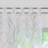 1 x RAW Customer Returns HongYa 1 piece loop curtain transparent curtain scarf voile curtain with loops branches pattern H W 245 140 cm white sand - RRP €30.0