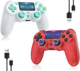 1 x RAW Customer Returns Bonacell 2 Pack Wireless Controllers for Ps-4 Dual Vibration Wireless Gamepad with Turbo and 3.5mm Audio Jack LED Touch Pad for P-s4 Pro Slim Pc - RRP €42.35