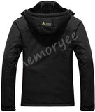 1 x RAW Customer Returns Memoryee Men s Ski Jacket Warm Lined Winter Fleece Coat Waterproof with Removable Hood Outdoor Jacket Black S - RRP €56.46